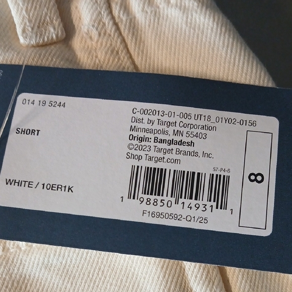 White Denim Mini Cut Off Shorts - Picture 3 of 3